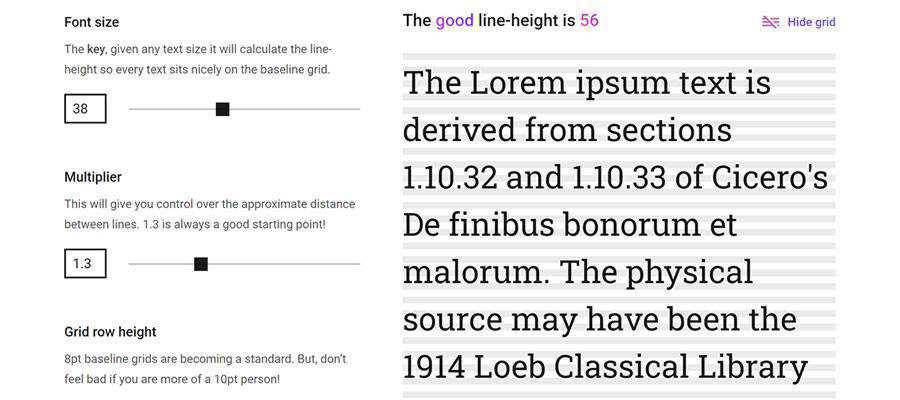 ตัวอย่างจาก The good line-height