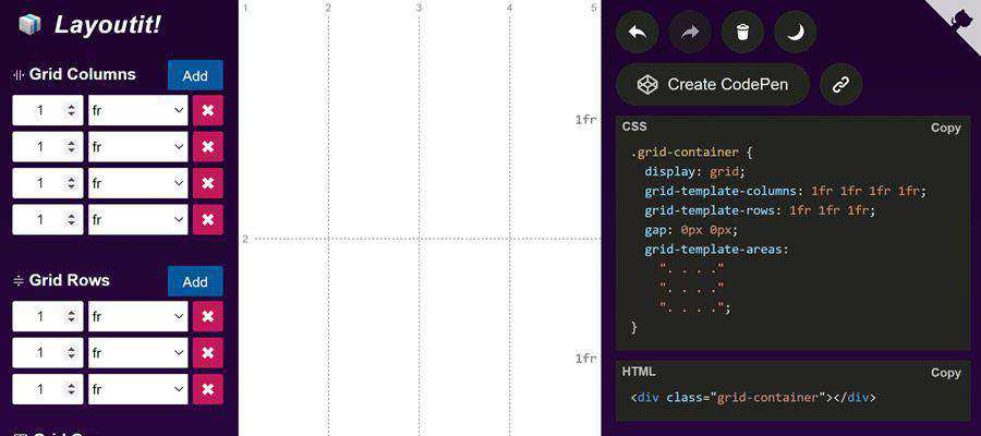 Exemple de Layoutit Grid