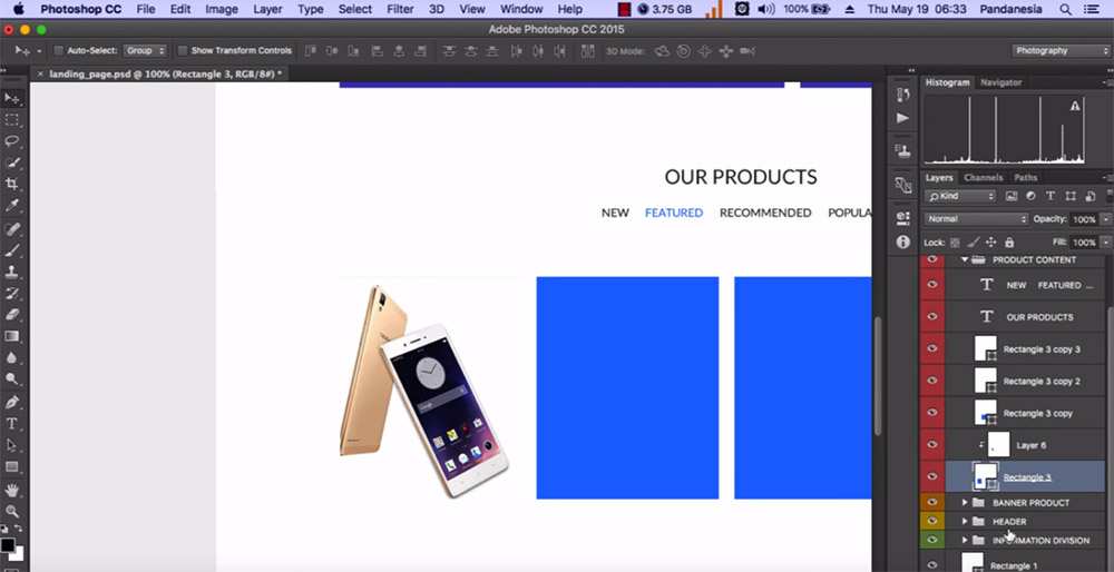 Diseña una maqueta de comercio electrónico