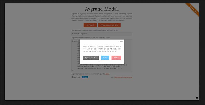 plugin modal avgrund