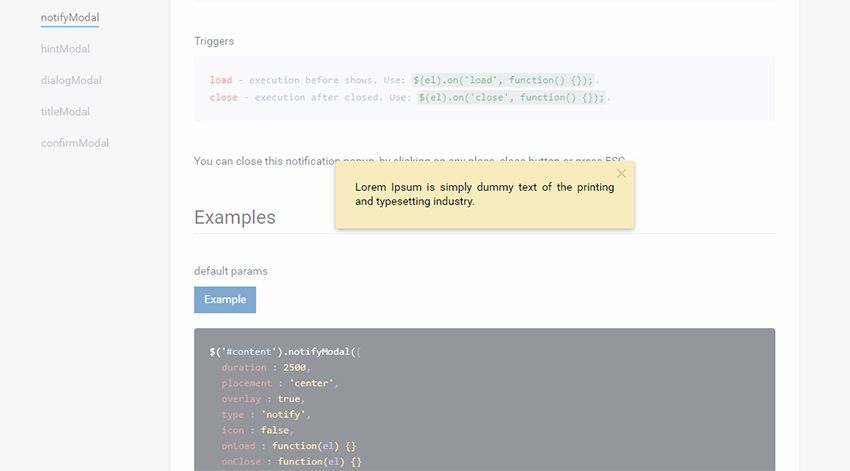 plug-in popmodal jquery