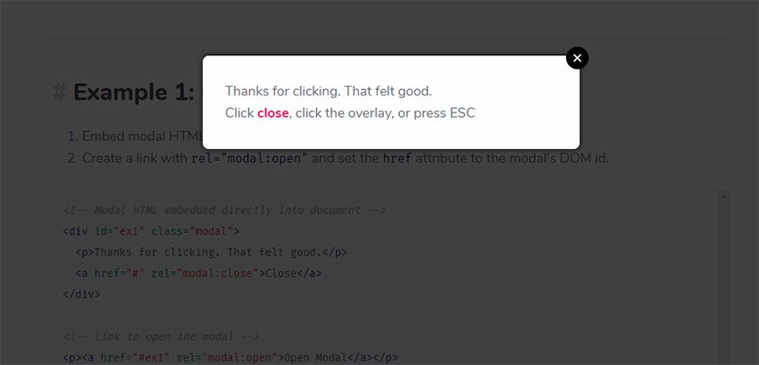 script modale jquery