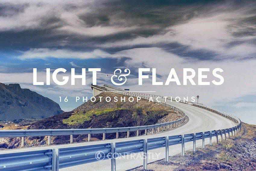 Azioni di Photoshop di Light Flares