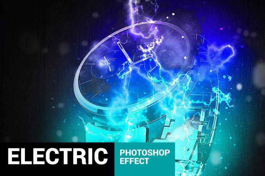 Azione di Photoshop con fulmine elettrico