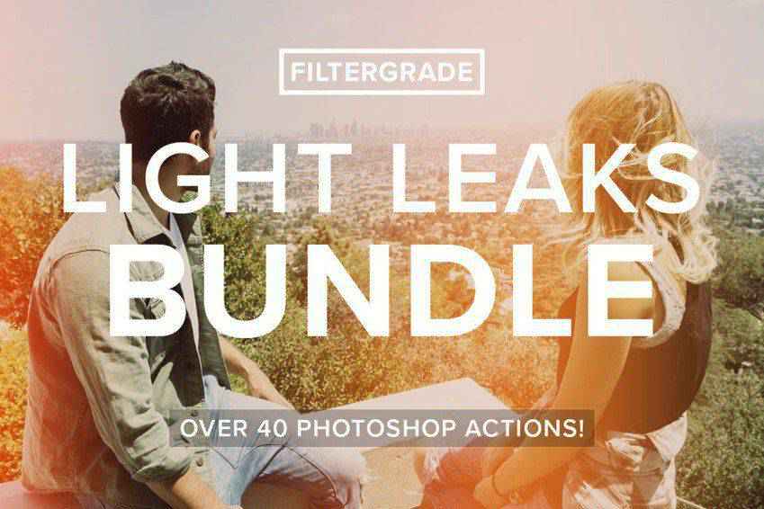 FilterGrade Light Leak การกระทำของ Photoshop