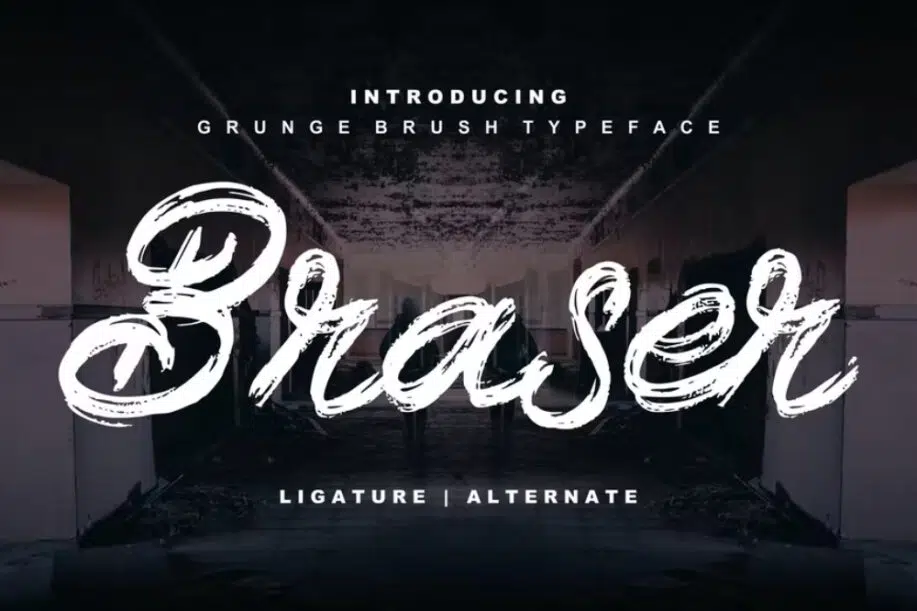 แบบอักษรแปรง Braser Grunge