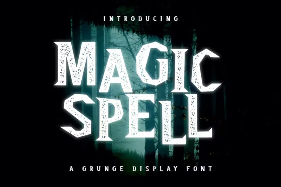 Magic Spell แบบอักษรแสดงกรันจ์เวทมนตร์