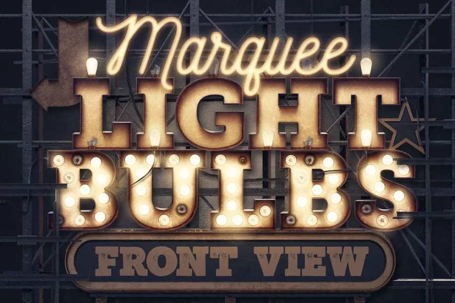 ชุดแบบอักษร Marquee Light Bulbs