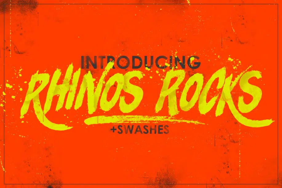 แบบอักษรแปรง Rhinos Rocks