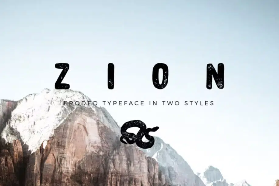 Zion กัดเซาะ Grunge Font