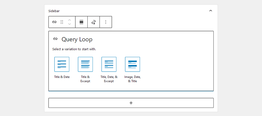 O bloco de loop de consulta.