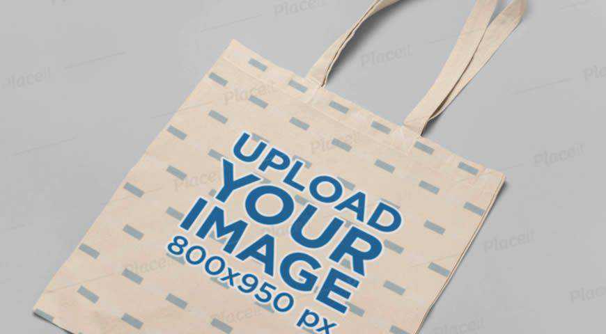 กระเป๋าโท้ทบนเทมเพลต Photoshop PSD Mockup พื้นผิวเรียบ