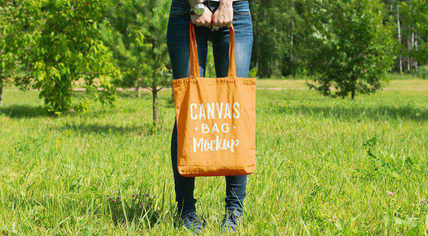 Canvas Bag Photoshop PSD Mockup-Vorlage