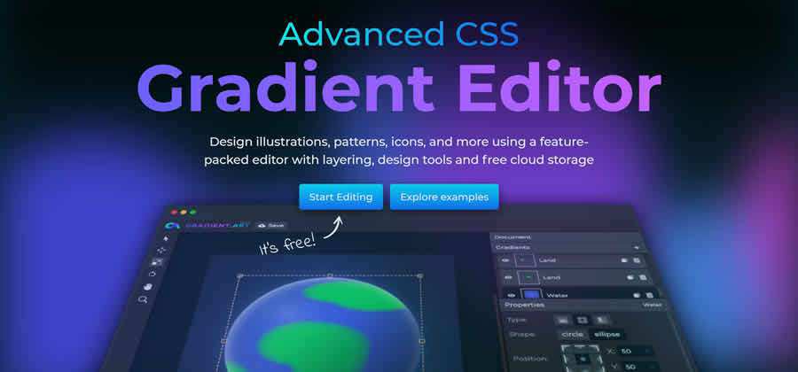 Editor de gradiente CSS avançado