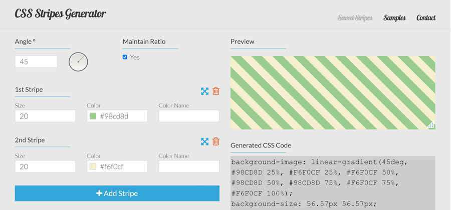 CSS Stripes Generator