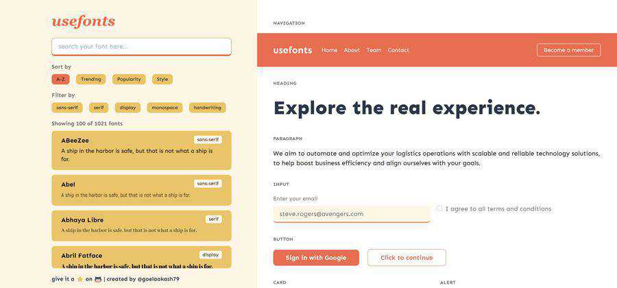 useFonts alat berbasis web contoh desain web gratis