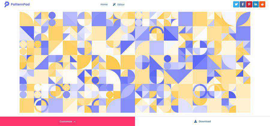 Contoh desain web gratis alat berbasis web PatternPad