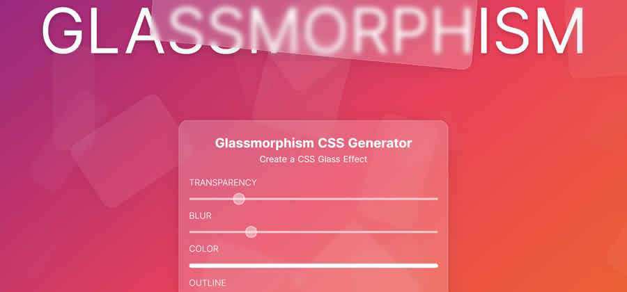 Glassmorphism CSS 效果生成器