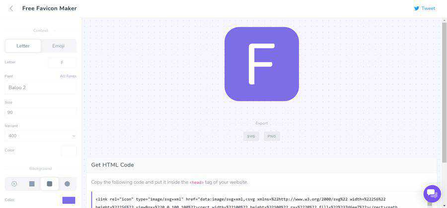 SVG Favicon Maker ferramenta baseada na web exemplo de web design gratuito