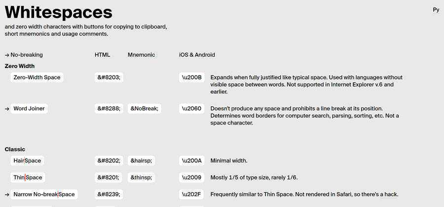 Whitespaces webbasiertes Tool kostenloses Webdesign-Beispiel