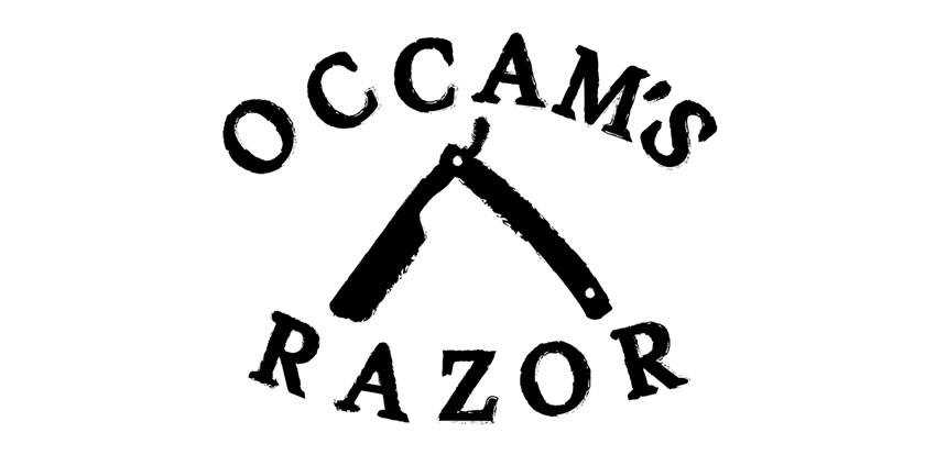 occam razor logo ilustrare perie alb-negru