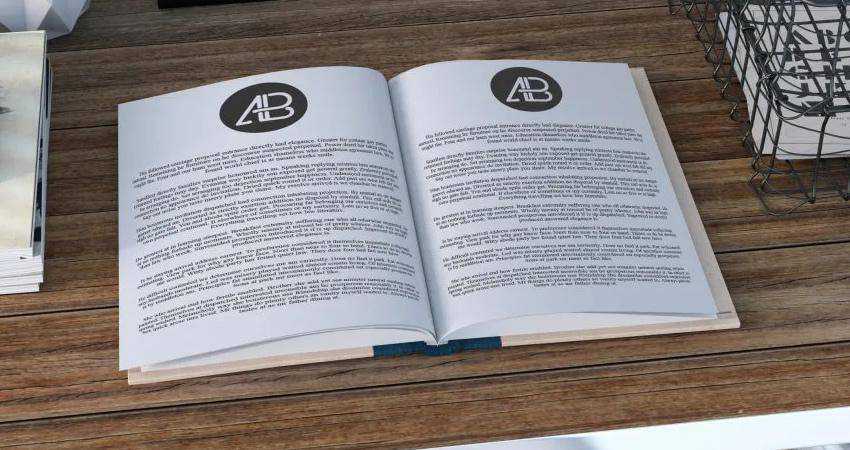 Maqueta de libro abierto realista gratis Photoshop PSD