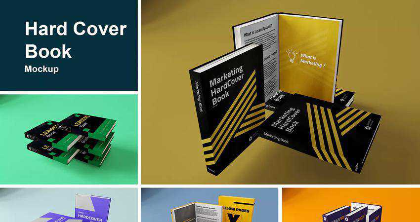 หนังสือปกแข็ง Mockup Photoshop PSD