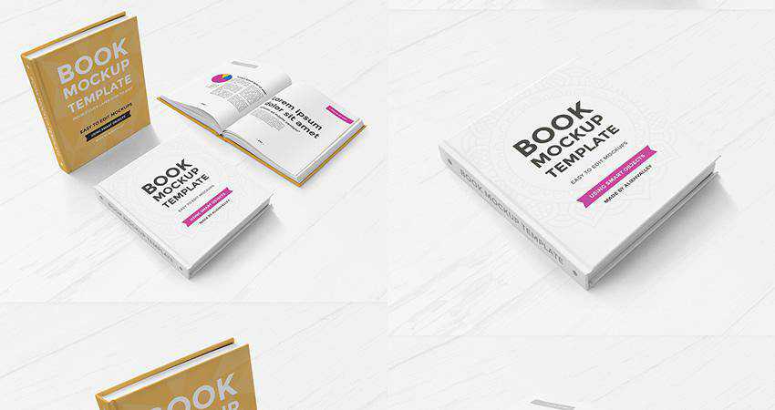 ชุดหนังสือปกแข็งฟรี Photoshop PSD