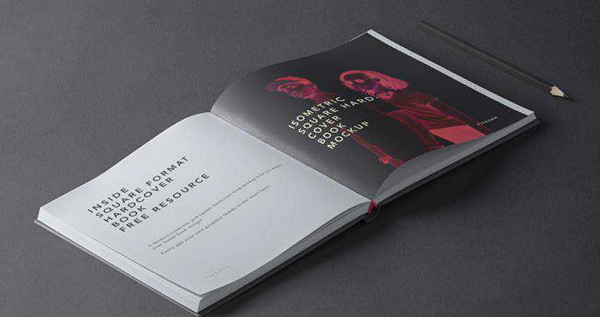 Gratis Square PSD Hardcover Book Mockup Photoshop PSD