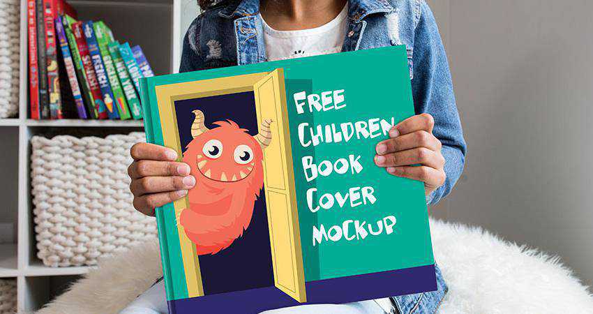 Cover Buku Anak-anak Gratis Mockup Photoshop PSD