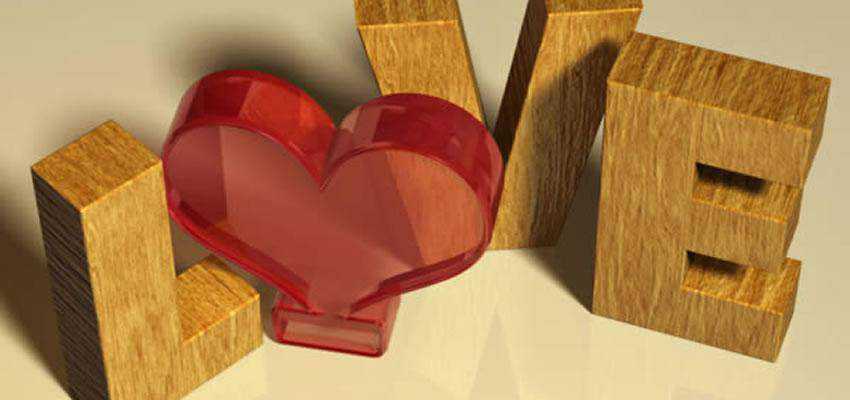 tutorial de Photoshop para crear un efecto de texto 3D con textura de madera con un corazón de cristal rojo simple