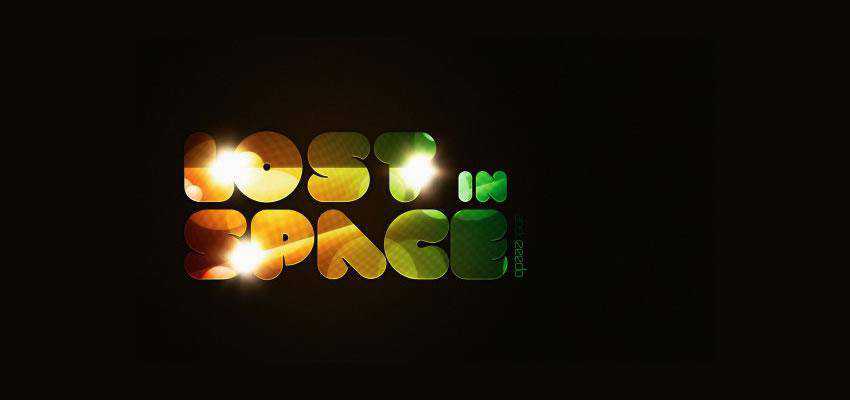 Lost in Space Tipografía efecto de texto adobe photoshop tutorial