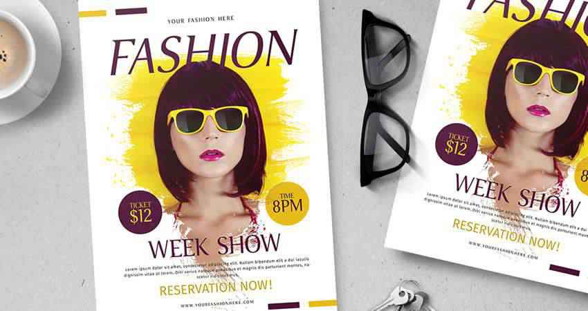 Fashion Week Show Flyer Szablon Photoshop PSD