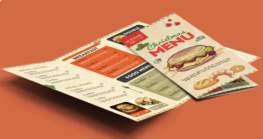 Modèle de brochure de menu de restaurant rétro Photoshop PSD