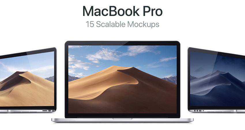 15 modello di mockup gratuito per MacBook Pro scalabile psd photoshop