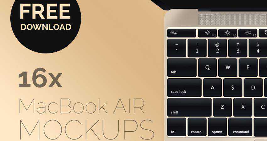 16 MacBook Air ฟรีแม่แบบ macbook mockup psd photoshop