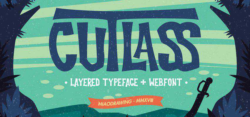 Cutlass Typeface Comic-Cartoon-Schriftfamilie