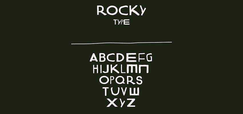 Rocky Type Font familie de fonturi de desene desenate desenate gratuite