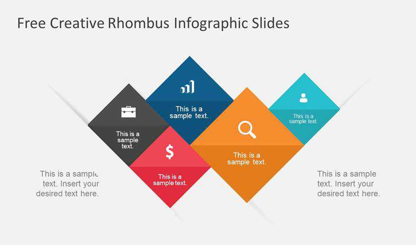 Rhombus Infographic google slaytlar tema sunum şablonu ücretsiz