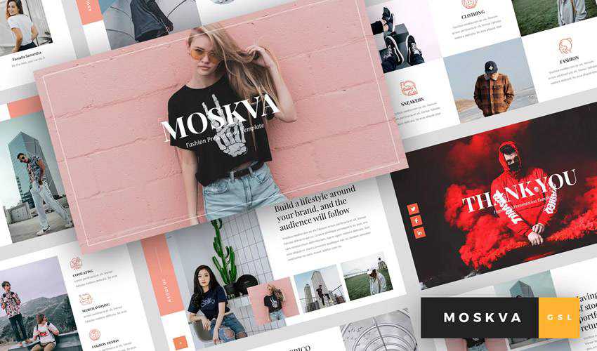 Moskva Fashion Präsentationsvorlage für das Thema Google Slides