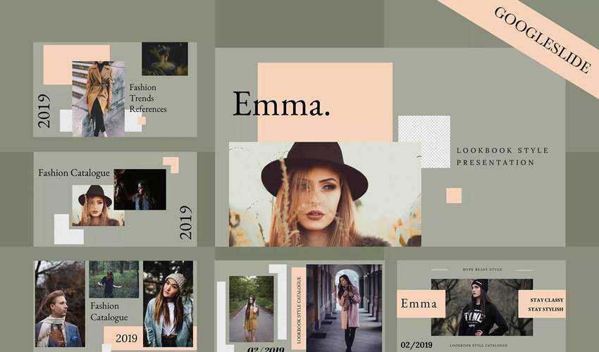 emma template presentasi tema google slides