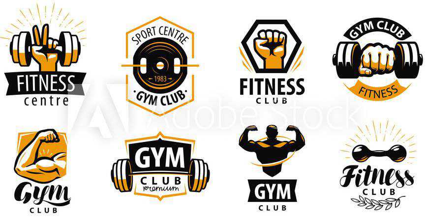 Palestra Fitness Logo Modelli sport fitness lavoro