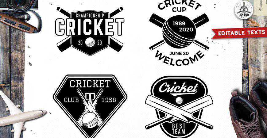 Cricket Logos Templates olahraga kebugaran bekerja