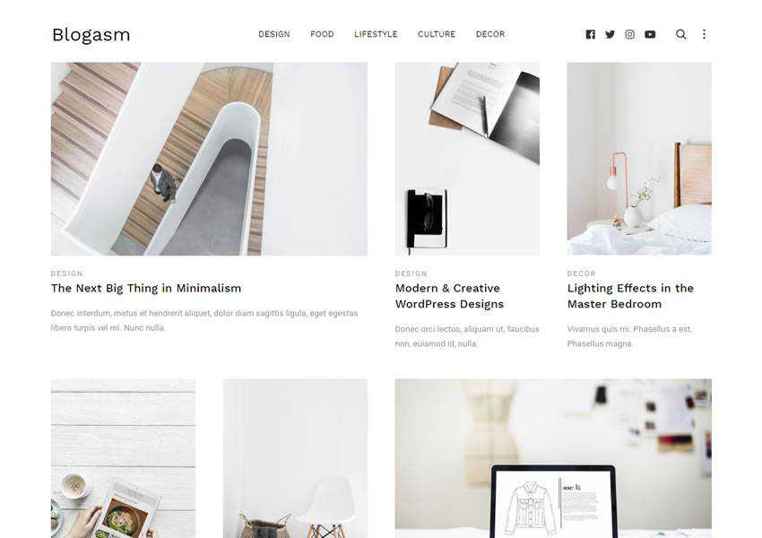 blogasm tema wordpress gratis wp blog responsif desain minimal minimalis ringan