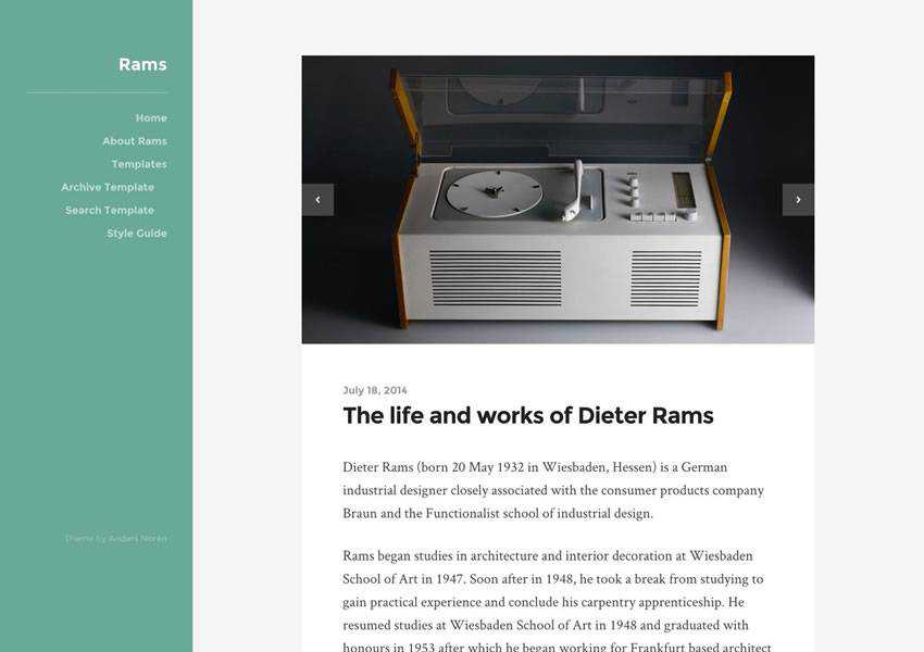 rams tema wordpress gratis wp blog responsif desain minimal minimalis ringan