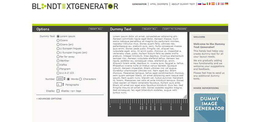 Blind Text Generator