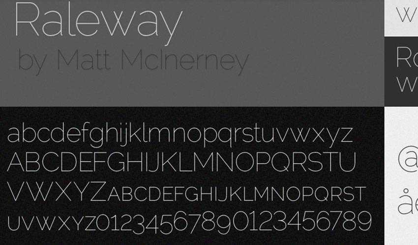 Raleway Elegant Sans-Serif tipografia de tipografia de design de fonte mínima livre