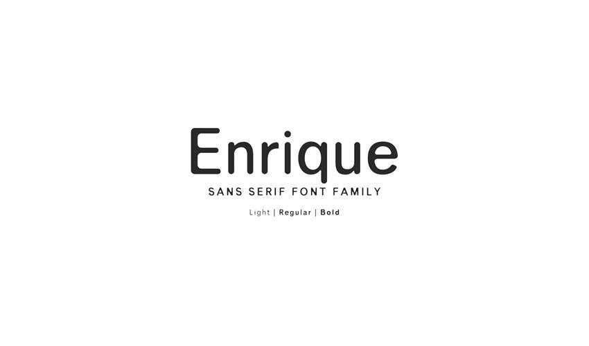 Enrique Sans-Serif Font tipografia de tipografia de design de fonte mínima gratuita