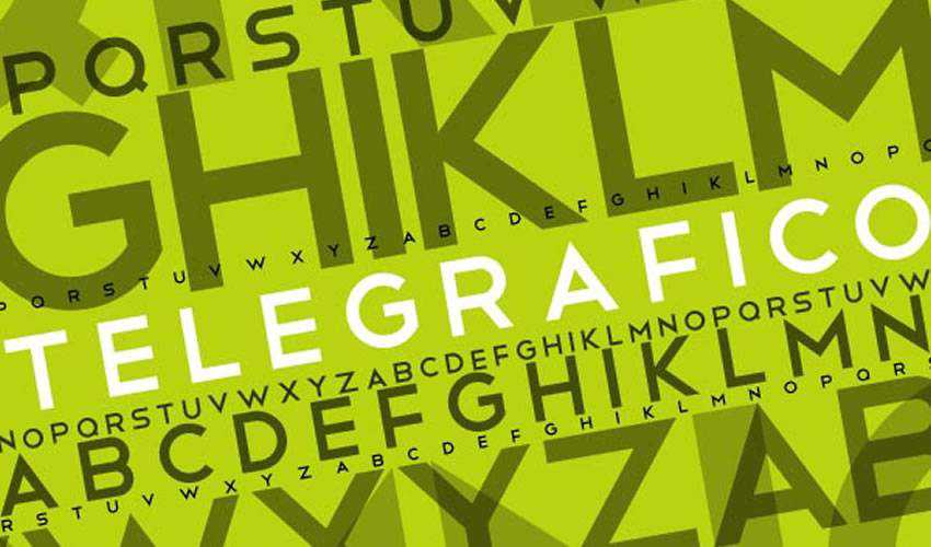 Telegrafico Sans-Serif ฟรีตัวพิมพ์เล็กออกแบบตัวอักษรพิมพ์เล็ก