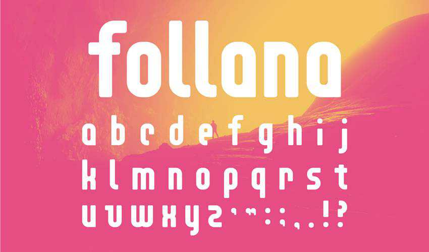 Tipografia typecase con design minimale gratuito di Follana